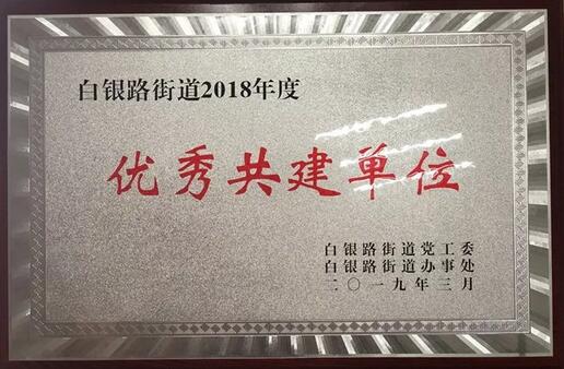 我院荣获白银路街道2018党建工作优秀共建单位称号